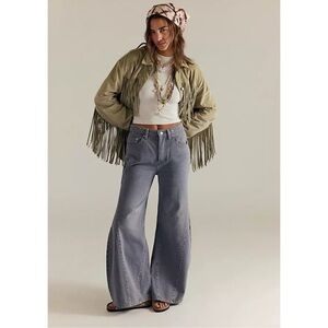 We The Free Wide-Leg Gray Flare Jeans